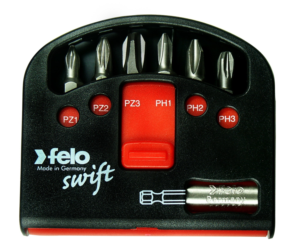 Felo Bit-Box Swift PZ-PH, C 6,3 x 25mm, 7-teilig |mit Bithalter